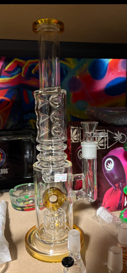 14" Large Glass Bong Mixed Colours