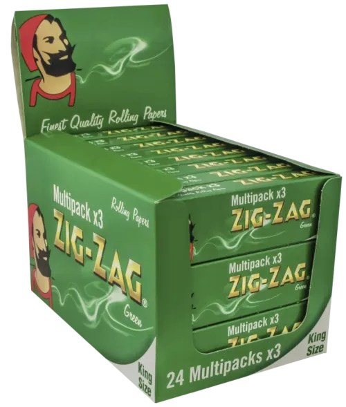 Zig Zag GREEN KING 3 Pack