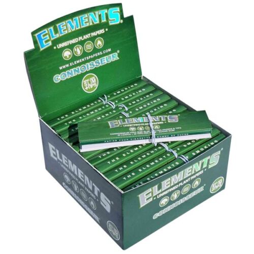 Green Elements Unrefined Plant Rolling Paper Green King Size + Tips