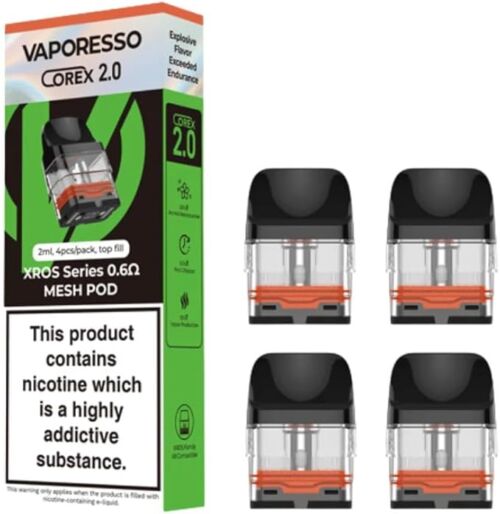 Vaporesso Xros Replacement Pods, 0.6 Ohm, Pack of 4