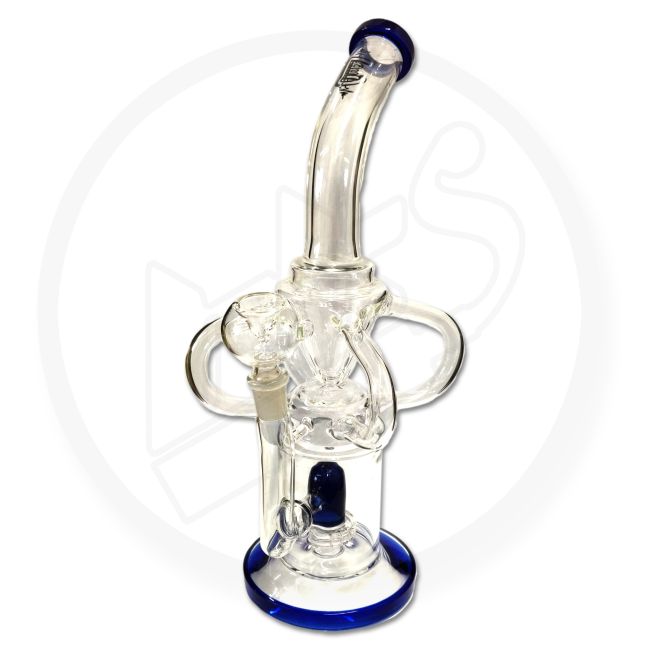 35cm LOUD "The Atomic Bong" Glass Waterpipe | Ice Pinch, Dual Percolators, Recycler, Spiral Arms - Image 2