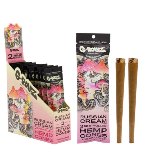 G-Rollz 2x Russian Cream Flavored Pre-Rolled Hemp Cone Blunts