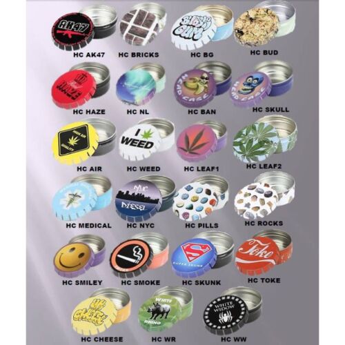 Headcase Click / Push Tins | Tobacco / Storage Tin | Various Designs | 1 x Single |