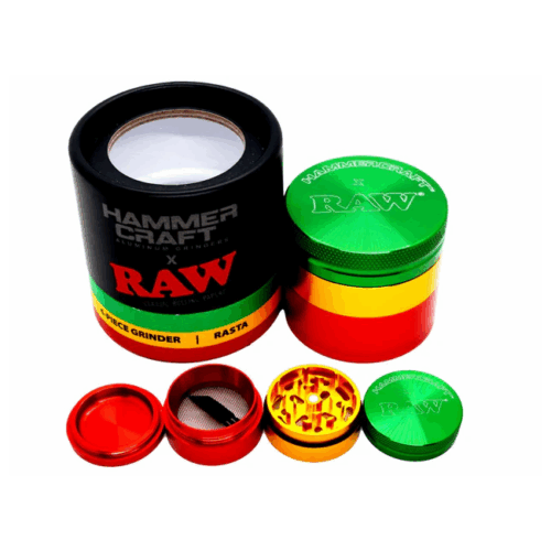 RAW x Hammercraft | 4 Part Metal Tobacco Grinder | RASTA