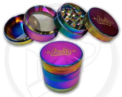 40mm Rainbow LOUD Metal 4-Part Tobacco Grinder | 1 x Single